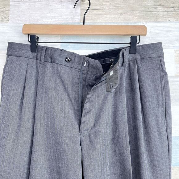 Jos A Bank Signature Wool Suit Gray Herringbone 40S Jacket 36S Pants - Picture 10 of 12